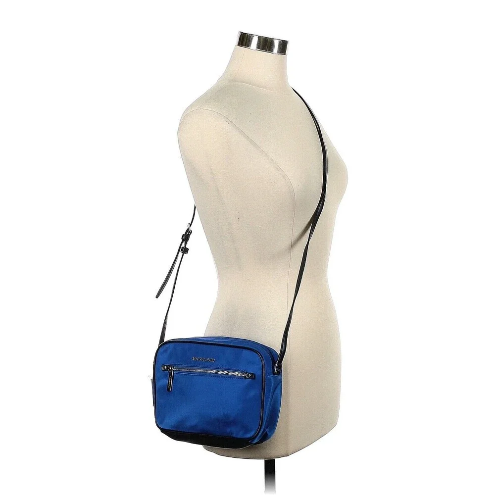 MICHAEL KORS Polly Electric Blue Nylon East West Zip Chain Crossbody Bag
